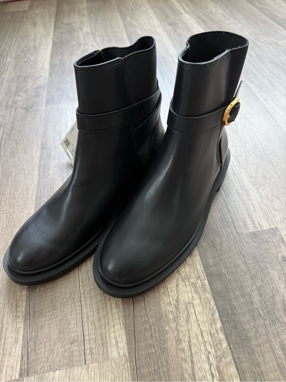 MANGO Black Buckle Ankle Boots Size 37 Brand New With Tags